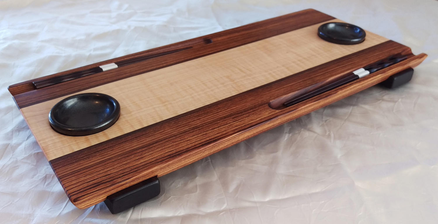 Boards - Sushi Board w/chopsticks and knife — DeWitt Woodworking